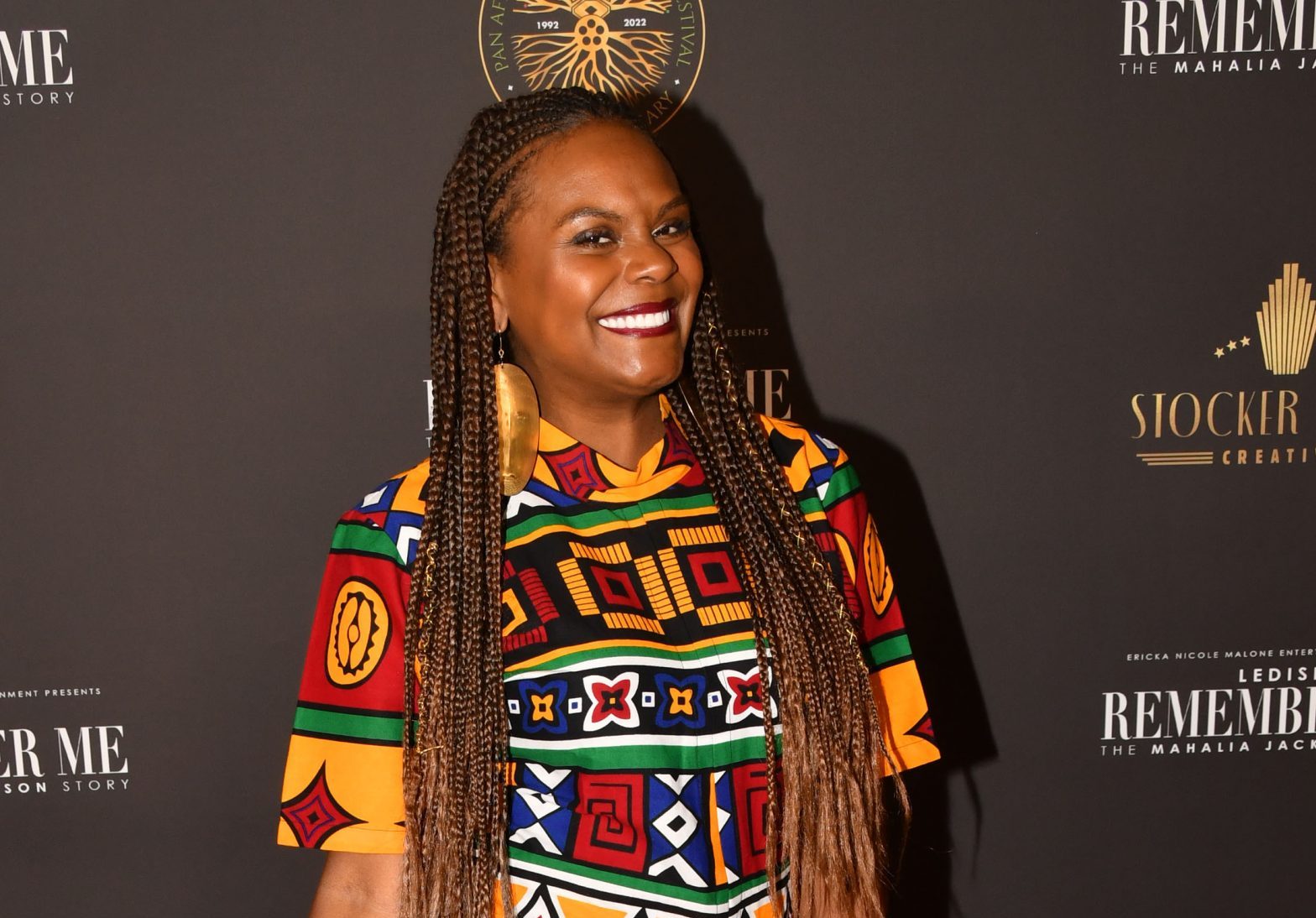 Tabitha Brown Pops in This African Print Dress